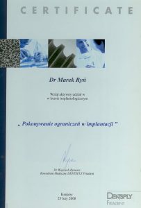 Certyfikat Marek RyńMarek Ryń