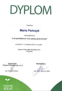 Certyfikat Maria PańczykMaria Pańczyk