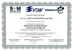 Kurs Warszawski VDW Endo ForumAneta Ogonowska