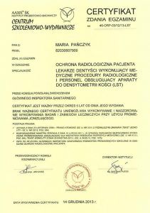 ertyfikat Ochrona Radiologiczna-1Maria Pańczyk