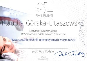 SmileLine Zastosowanie technik telemedycznych w ortodoncji Klaudia Góska LitaszewskaLekarz Stomatolog - Klaudia Gorska