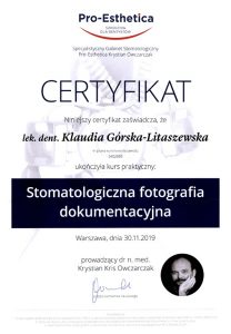 Stomatologiczna ftografia dokumentacyjna Klaudia Górska- LitaszewskaLekarz Stomatolog - Klaudia Gorska