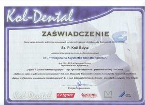 Kol-Dental Profesjonalna asystentka stomatologicznaEdyta Król