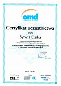 Sylwia Ryń certyfikat kurs szkolenieSylwia Ryń