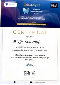 Certyfikat Alicja Czuwara