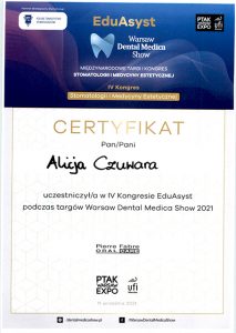 Certyfikat Alicja Czuwara